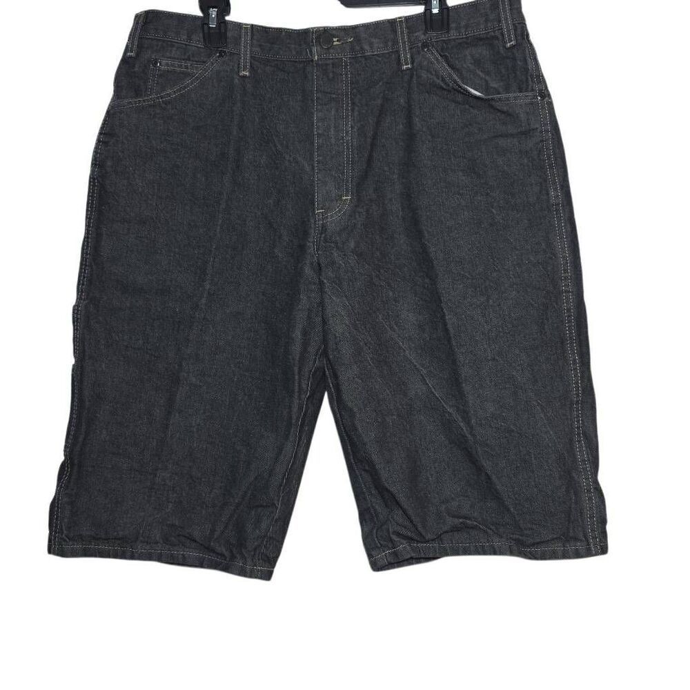 Dickies Men's Size 38 Black Stonewash Cargo Jean Shorts